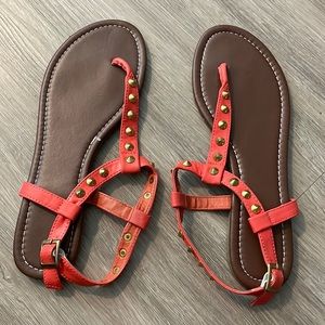 Orange Gladiator Sandal. Size 10